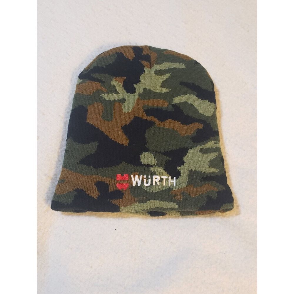 Wurth Mens Acrylic Beanie Cap Hat Tight Knit Camouflage One Size Stretch